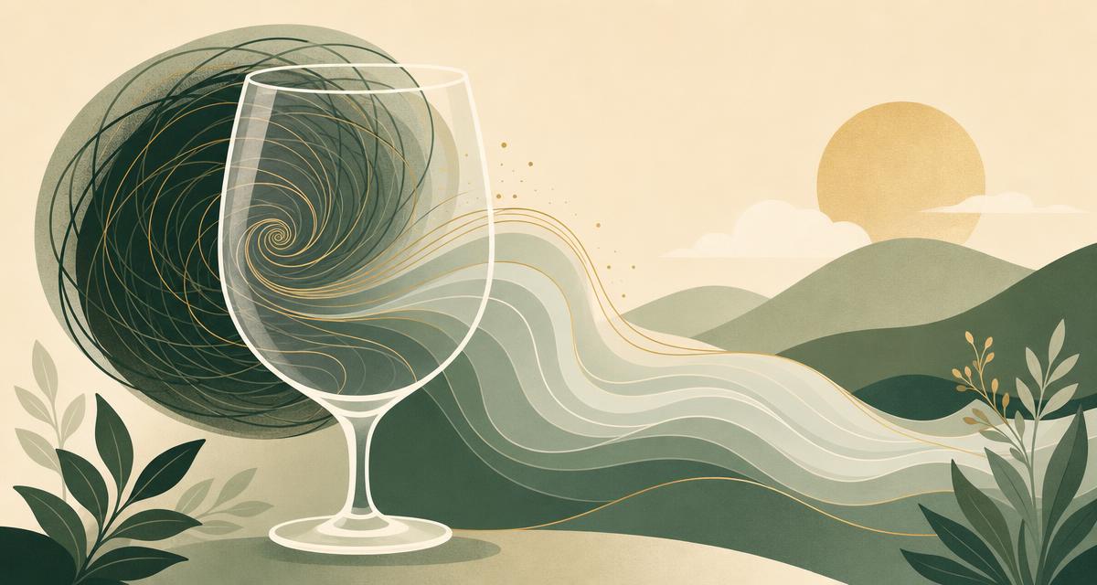 Addiction Valley illustration of a wave curve rising and dipping beside a glass, representing alcohol and anxiety rebound