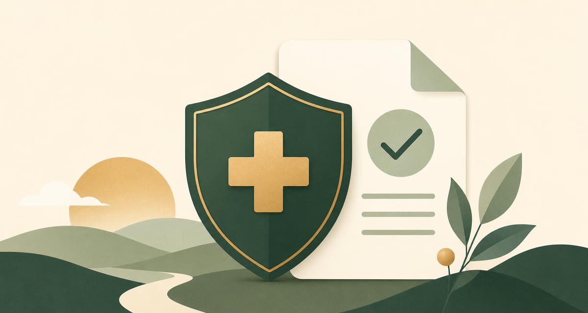 Addiction Valley illustration of an insurance card and shield beside a clinic outline, representing rehab insurance coverage