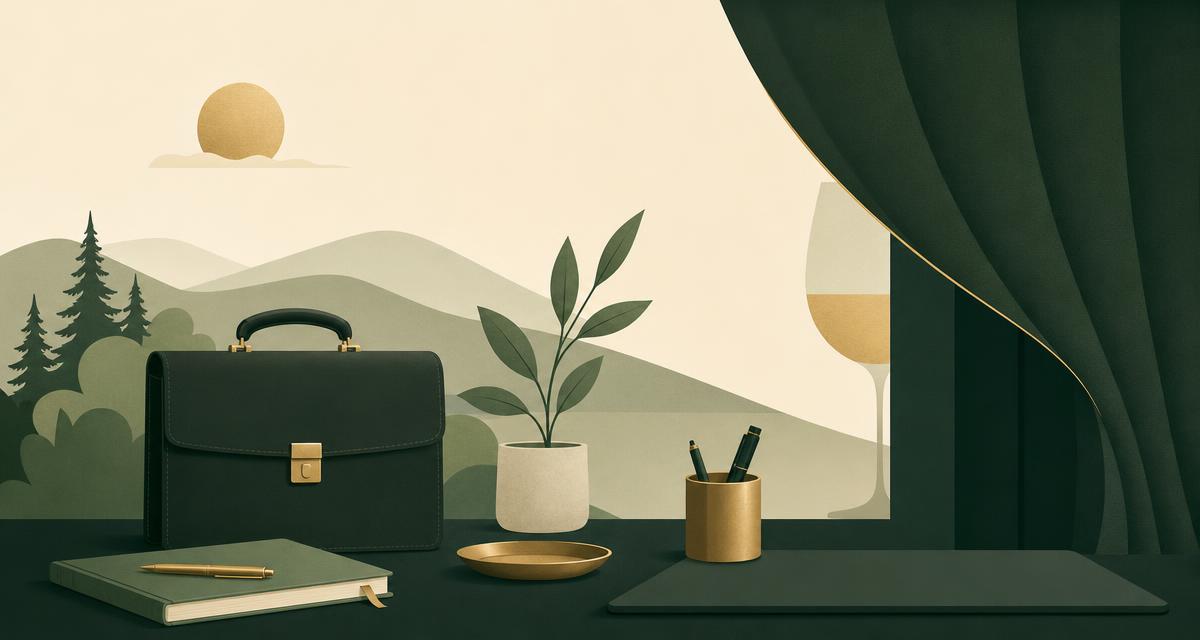 Addiction Valley illustration of a briefcase and a glass balanced on a scale, representing a high functioning alcoholic