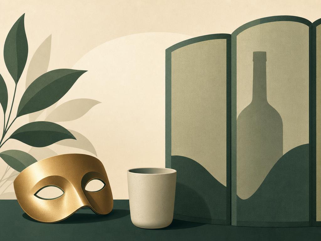 Addiction Valley illustration of a calm surface above and turbulence below, representing hidden alcohol dependence
