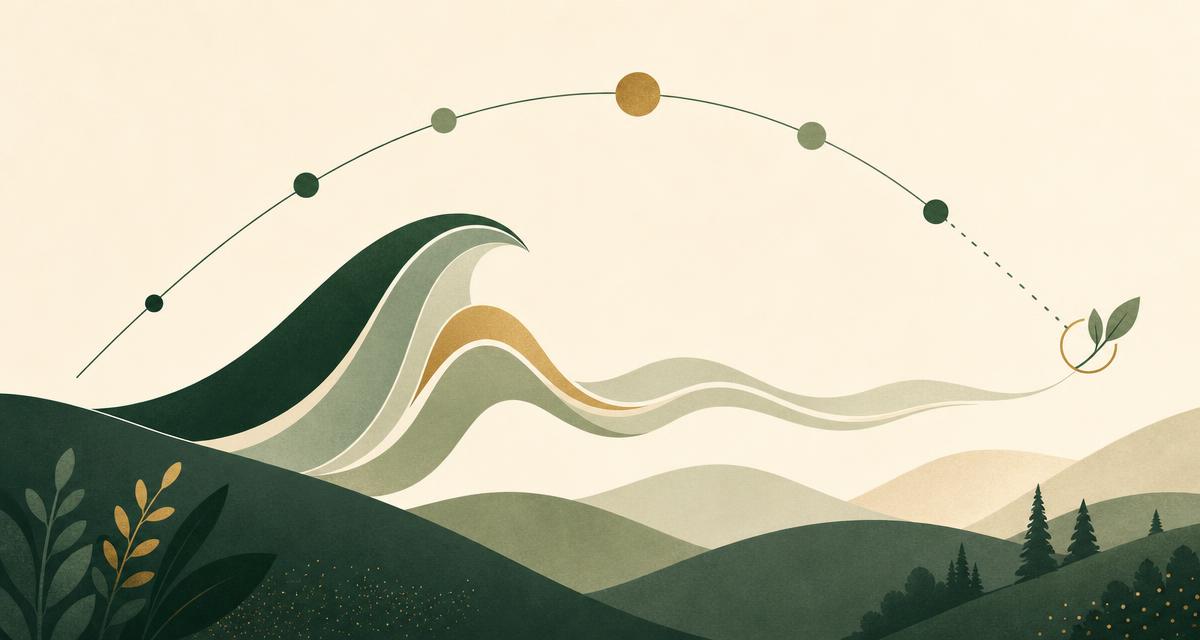Addiction Valley illustration of a timeline arc over hills with settling waves, representing the nicotine withdrawal timeline