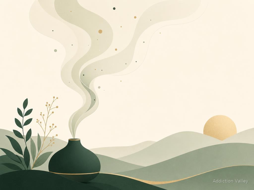 Addiction Valley branded illustration representing quitting nicotine and vaping, with clean air and lung recovery