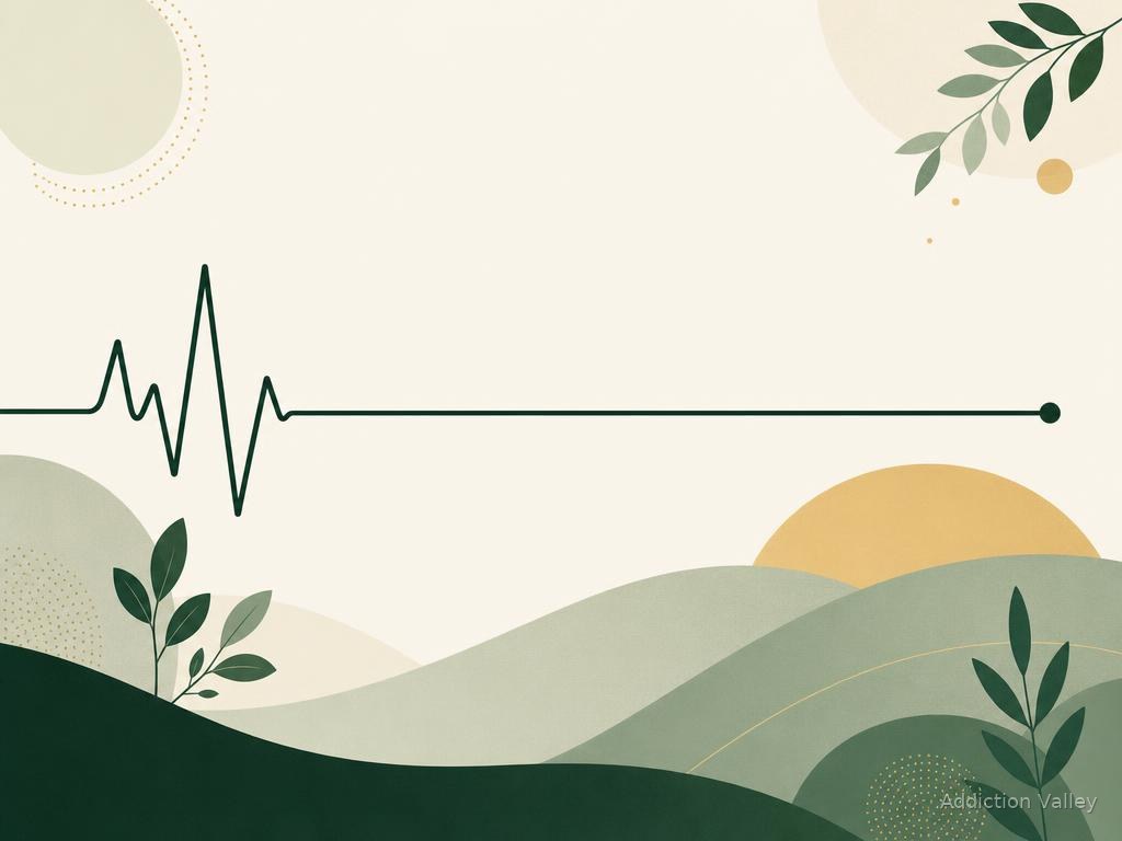 Addiction Valley branded illustration representing stimulant addiction recovery, sleep repair and steady daily routine