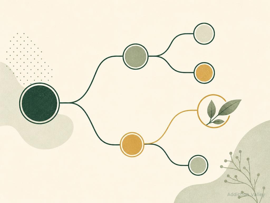 Illustration of a decision tree for choosing the right addiction treatment option